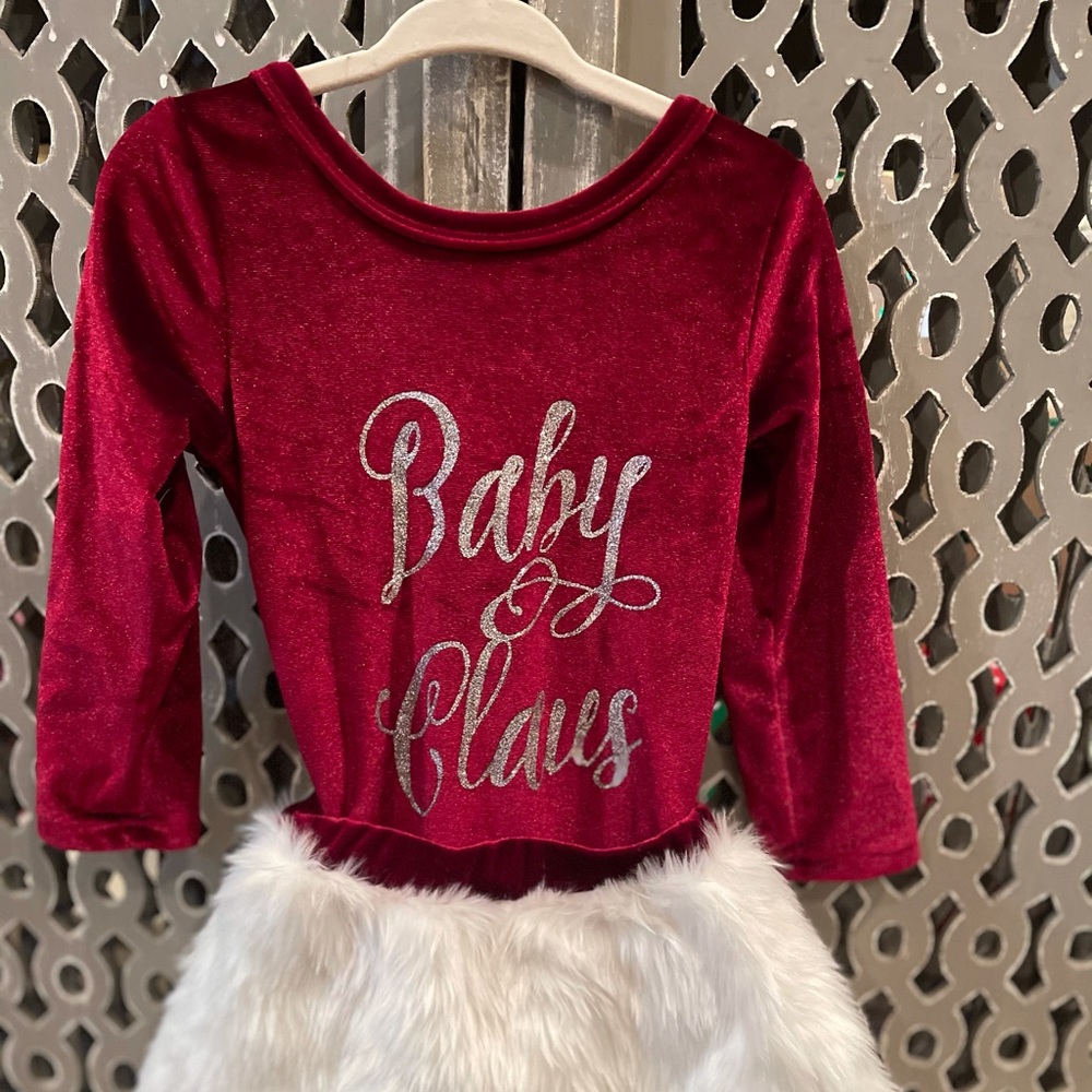 18month old girl Christmas outfit onesie and skirt